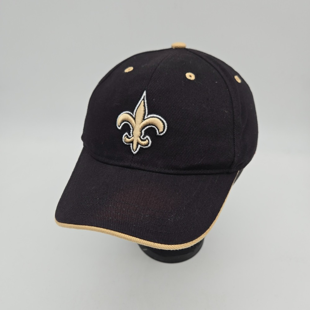 New Orleans Saints Strapback Hat Baseball Cap Black Fleur De Lis NFL Team Youth